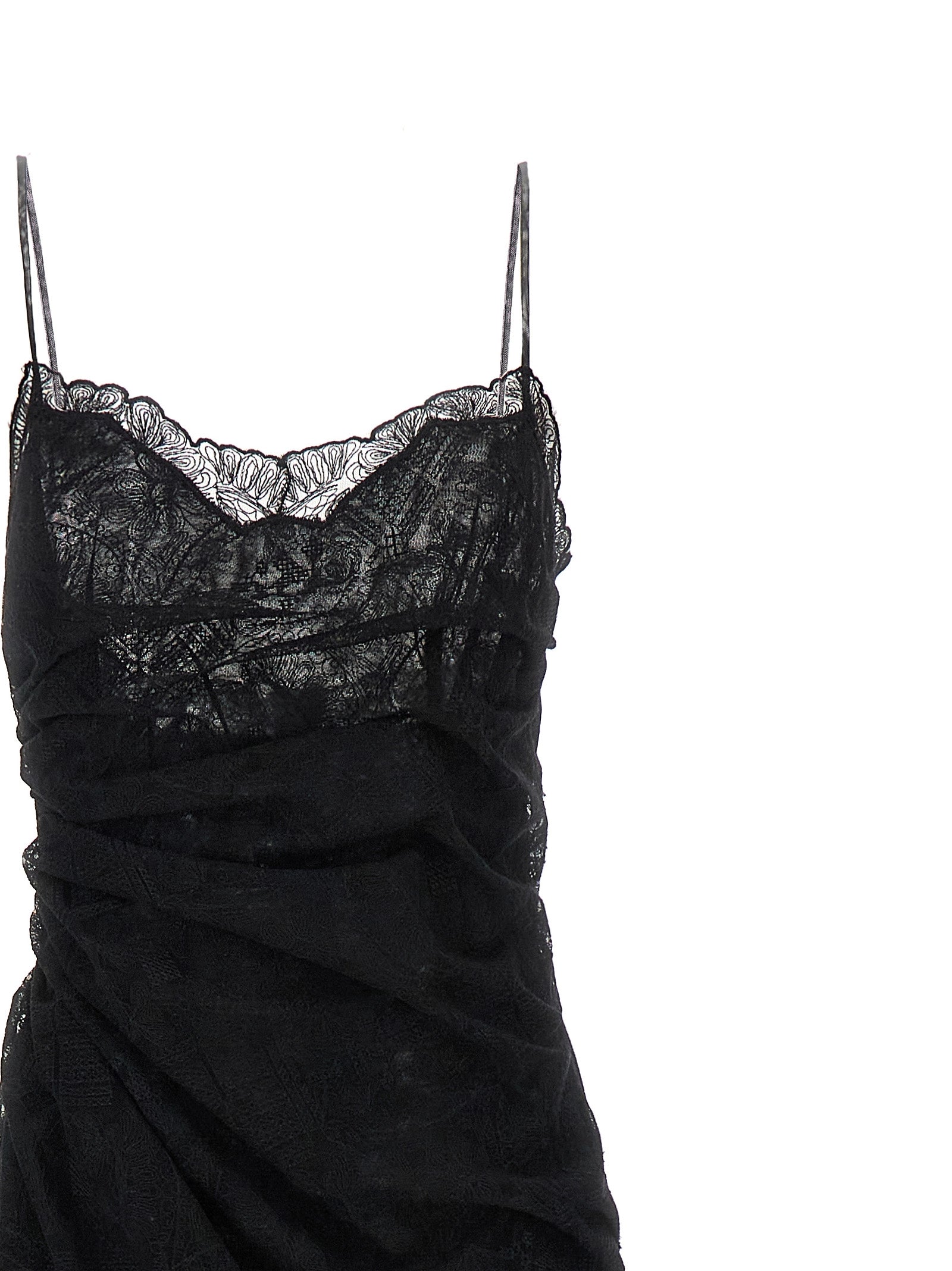 Black Polyester Long Dress
