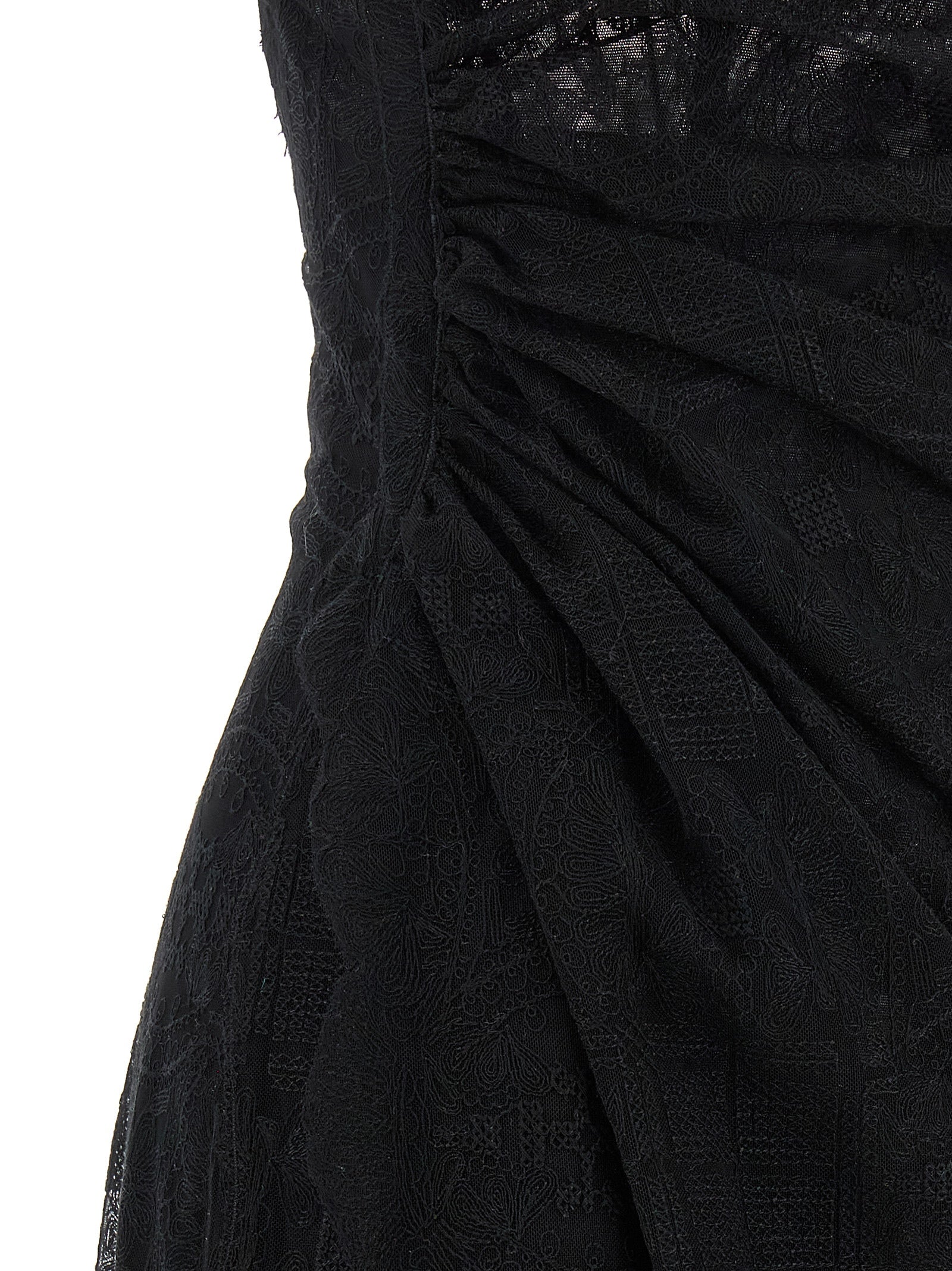Black Polyester Long Dress