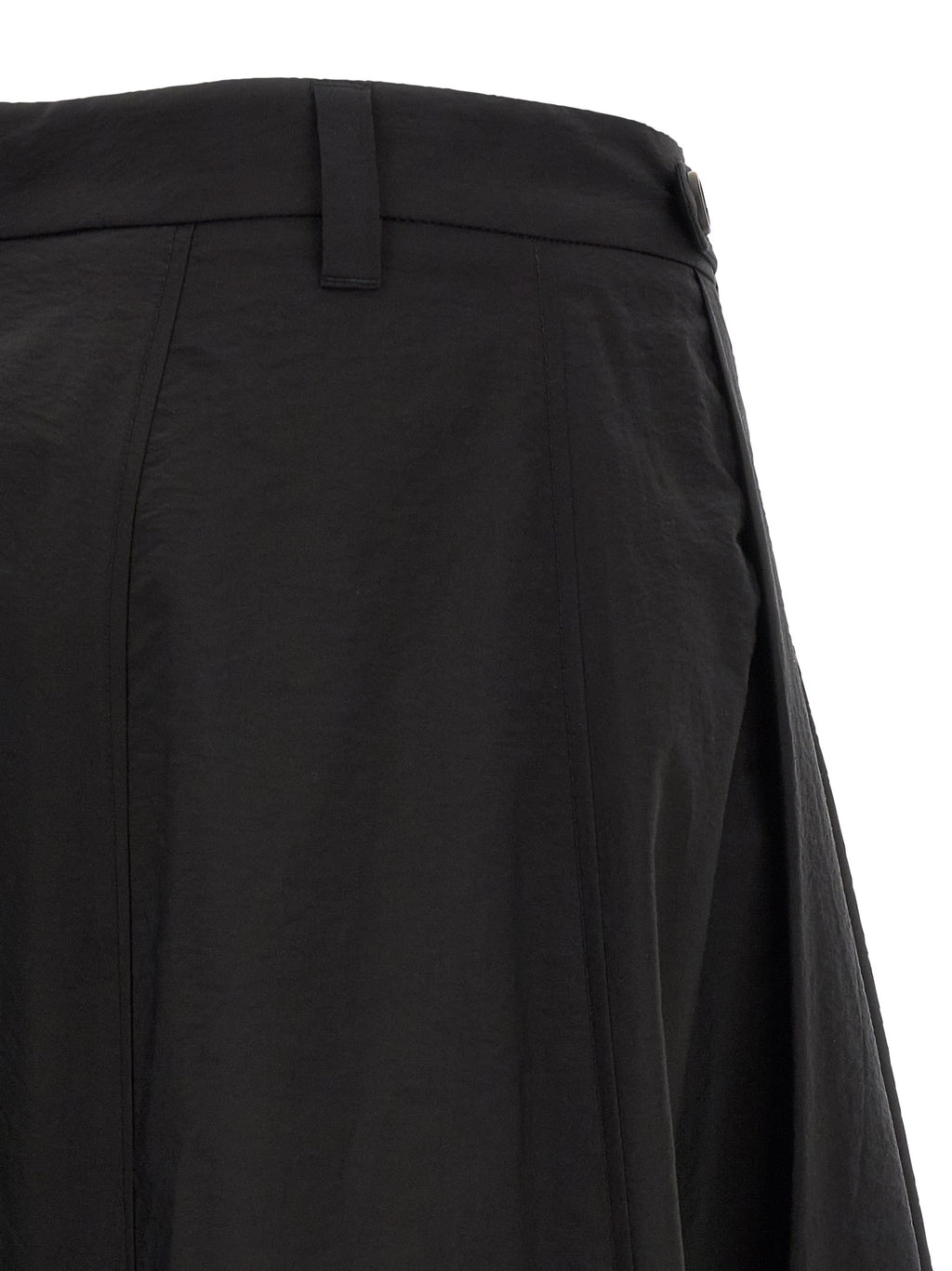 Black Cotton Midi Skirt