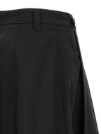 Black Cotton Midi Skirt