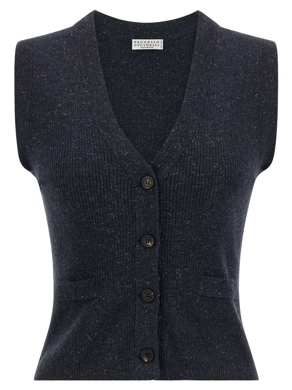 Blue Cashmere Sleeveless Jacket