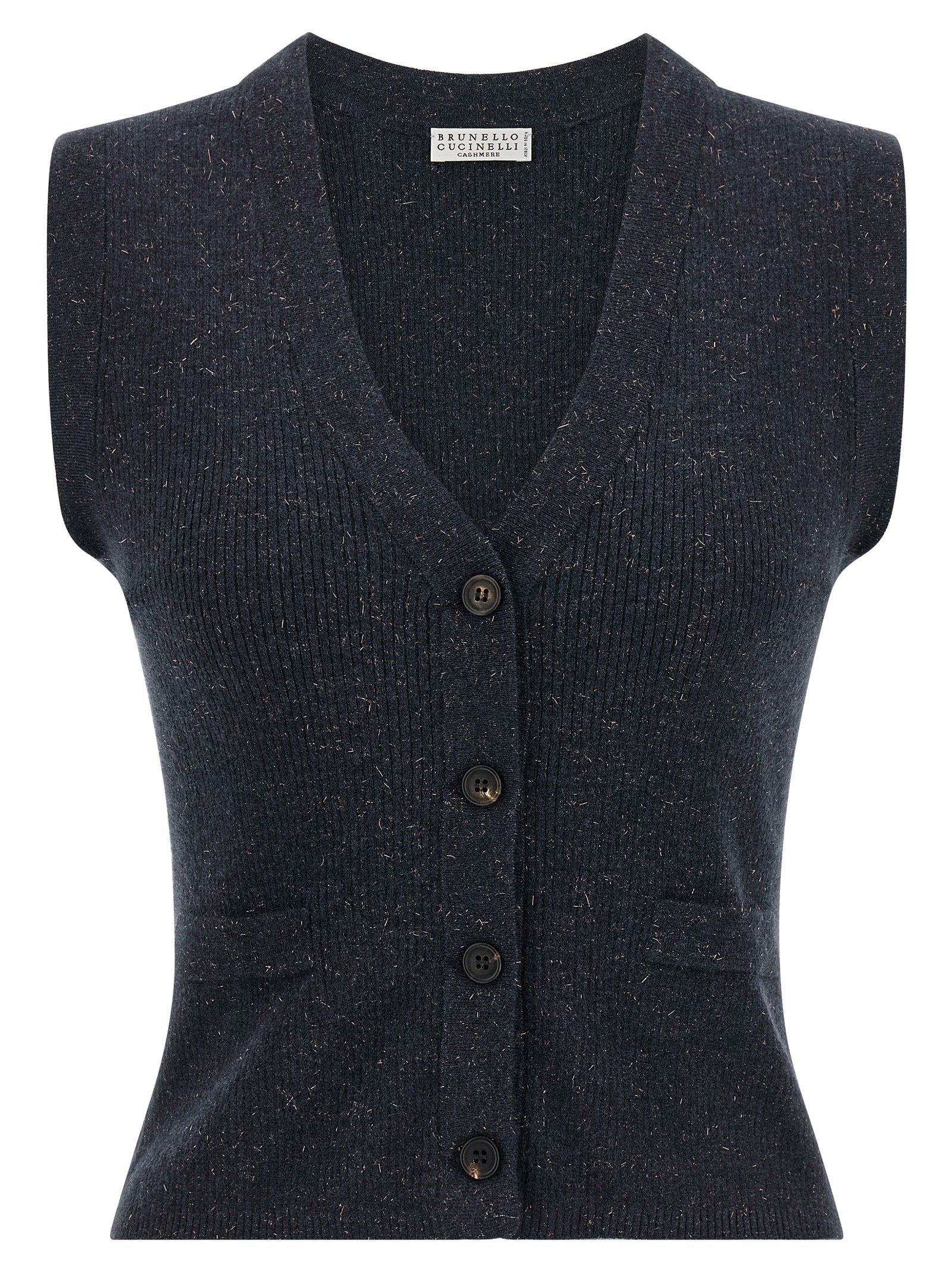 Blue Cashmere Sleeveless Jacket