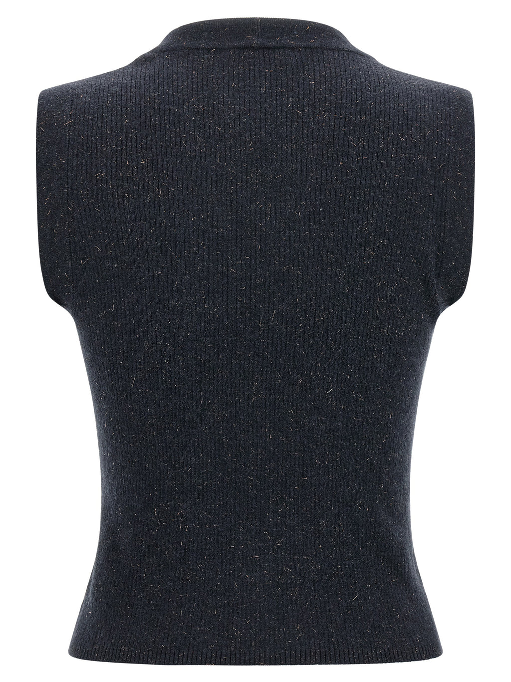 Blue Cashmere Sleeveless Jacket