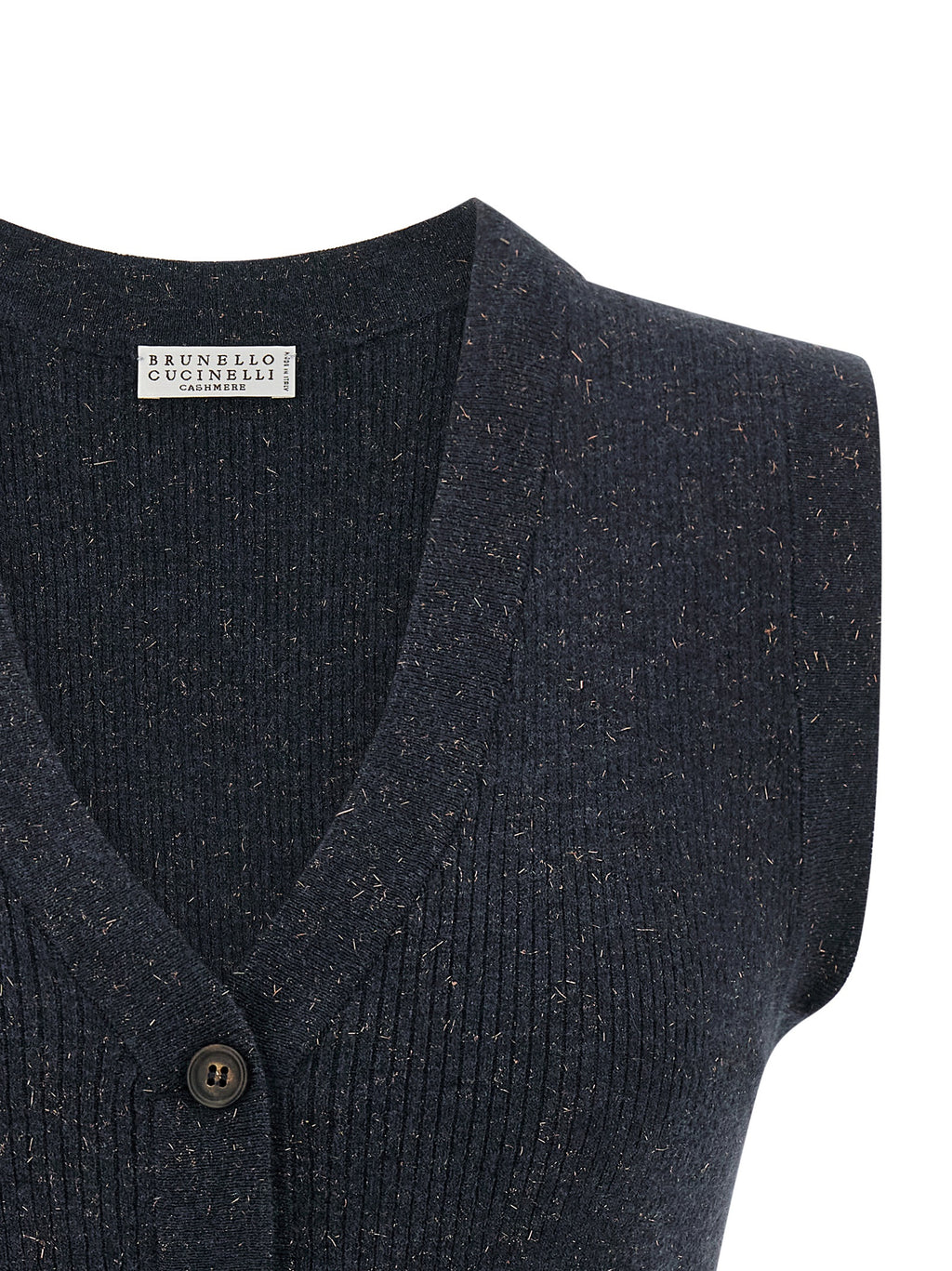 Blue Cashmere Sleeveless Jacket