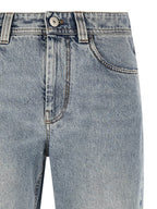 Blue Cotton Tapered Jeans