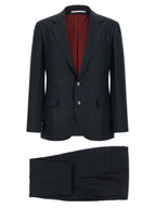 Blue Silk Two-Piece Suit