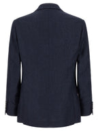 Blue Silk Two-Piece Suit