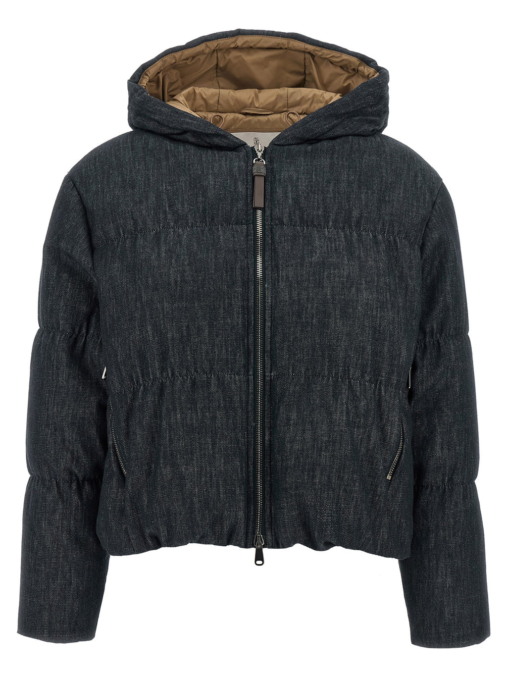 Blue Cotton Full-Length Jacket
