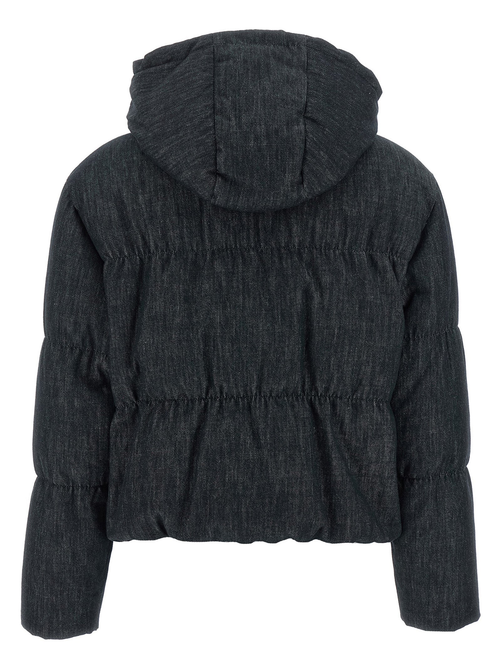Blue Cotton Full-Length Jacket