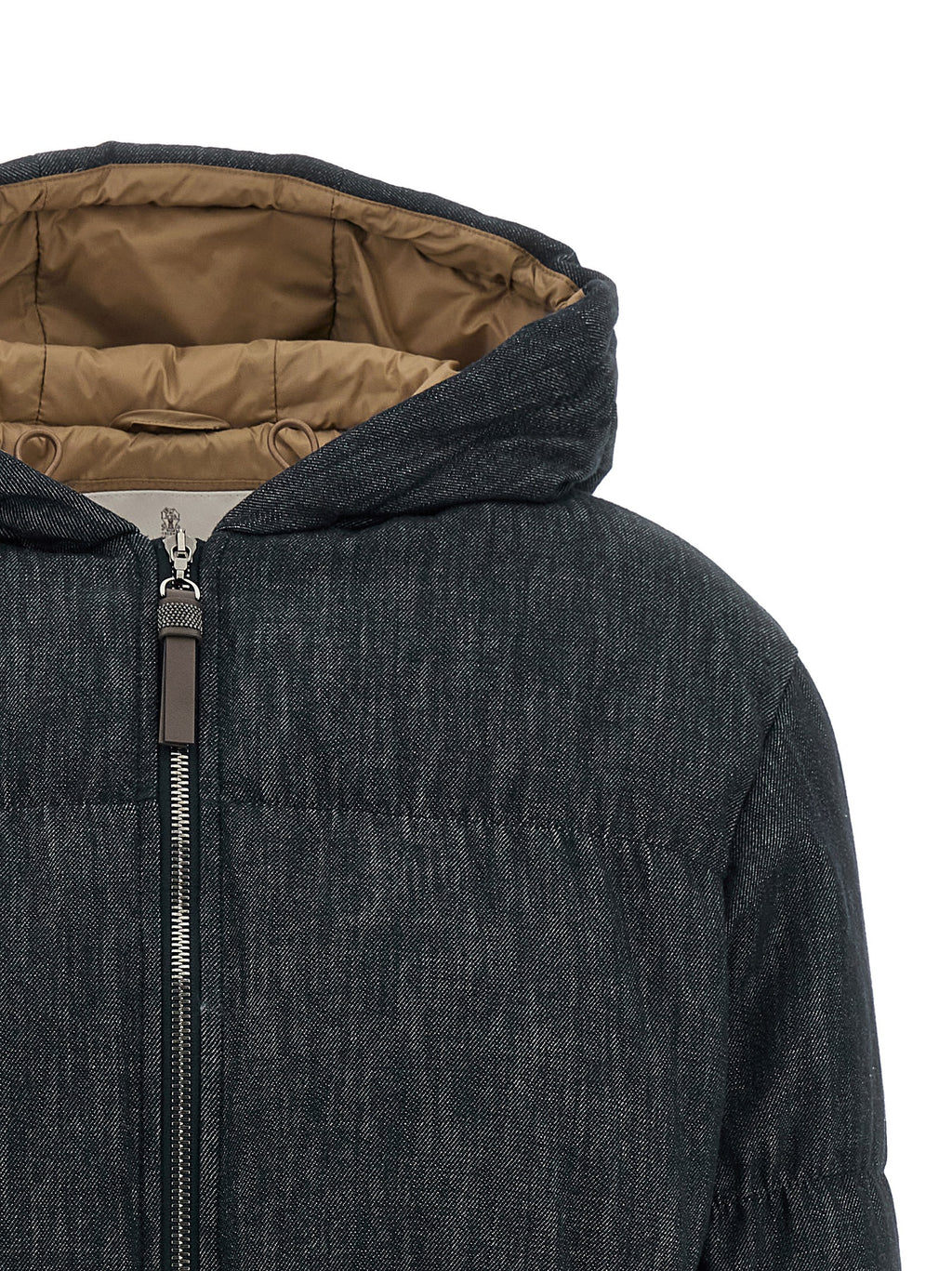 Blue Cotton Full-Length Jacket