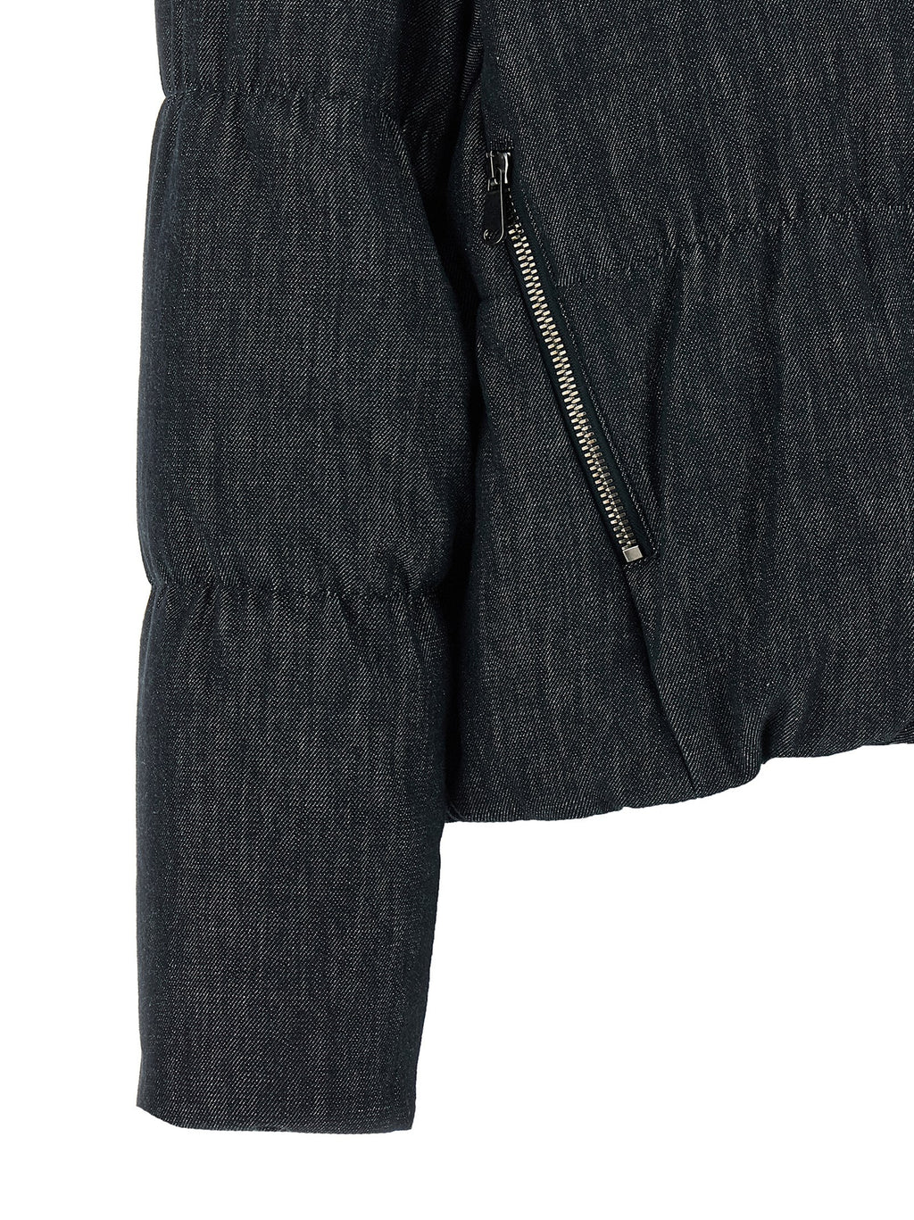 Blue Cotton Full-Length Jacket