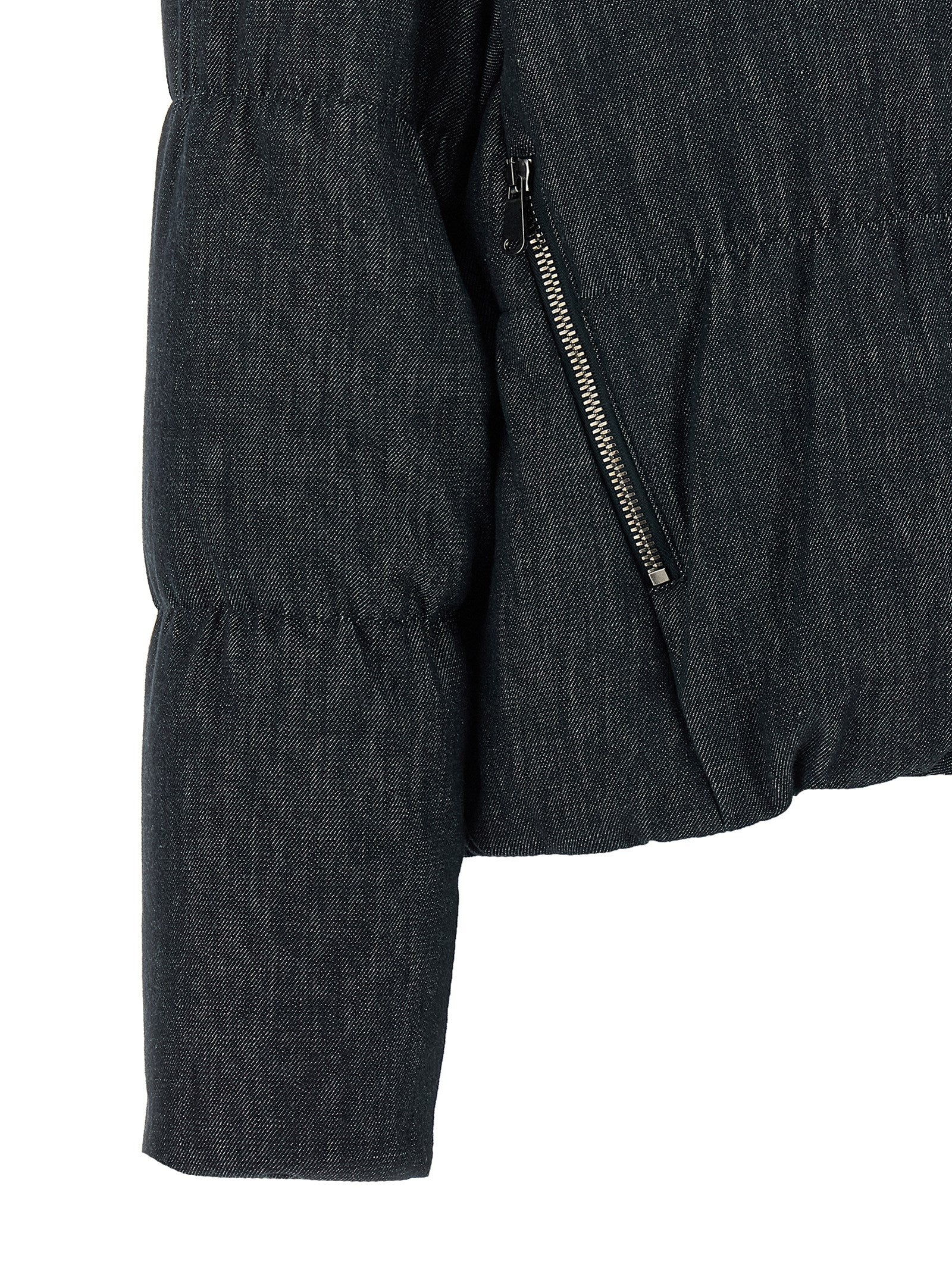 Blue Cotton Full-Length Jacket