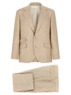 Beige Silk Two-Piece Suit