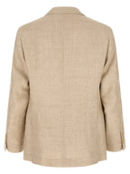 Beige Silk Two-Piece Suit