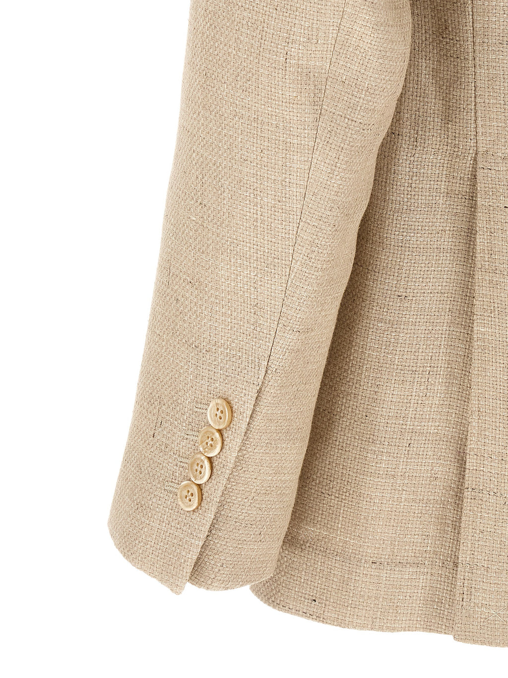 Beige Silk Two-Piece Suit