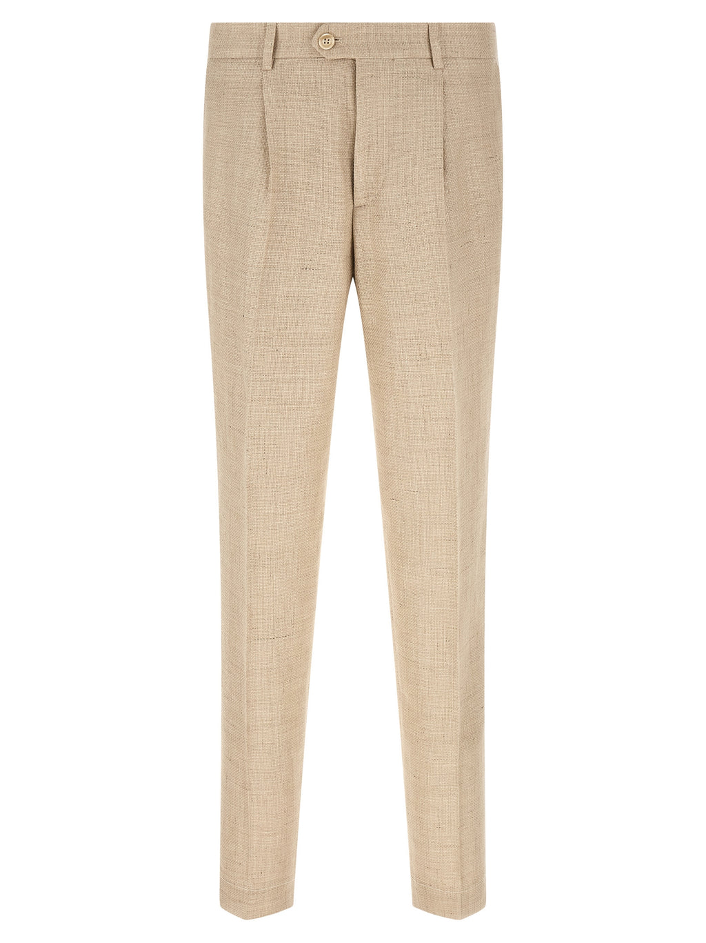Beige Silk Two-Piece Suit