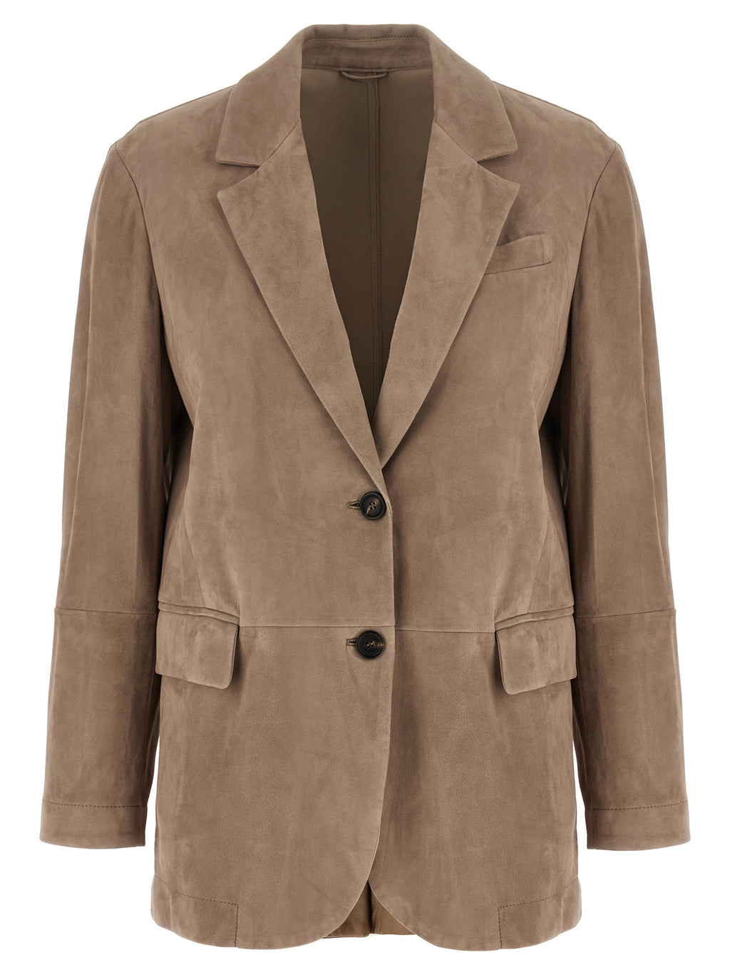 Beige Lamb Leather Blazer