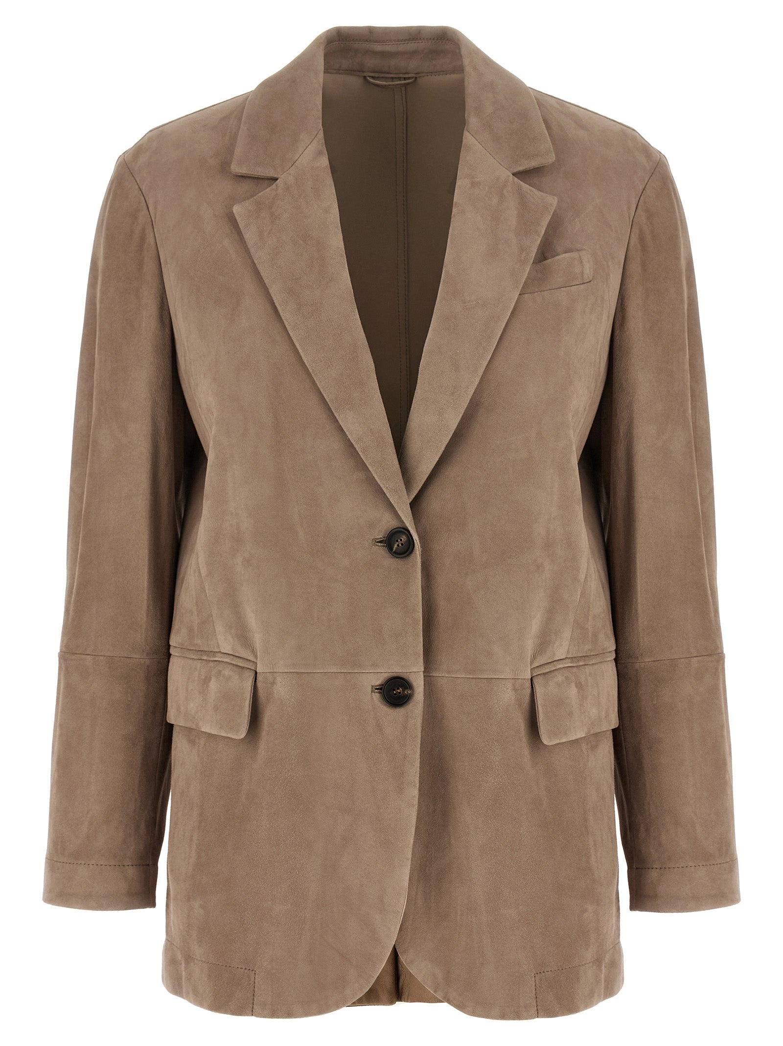 Beige Lamb Leather Blazer