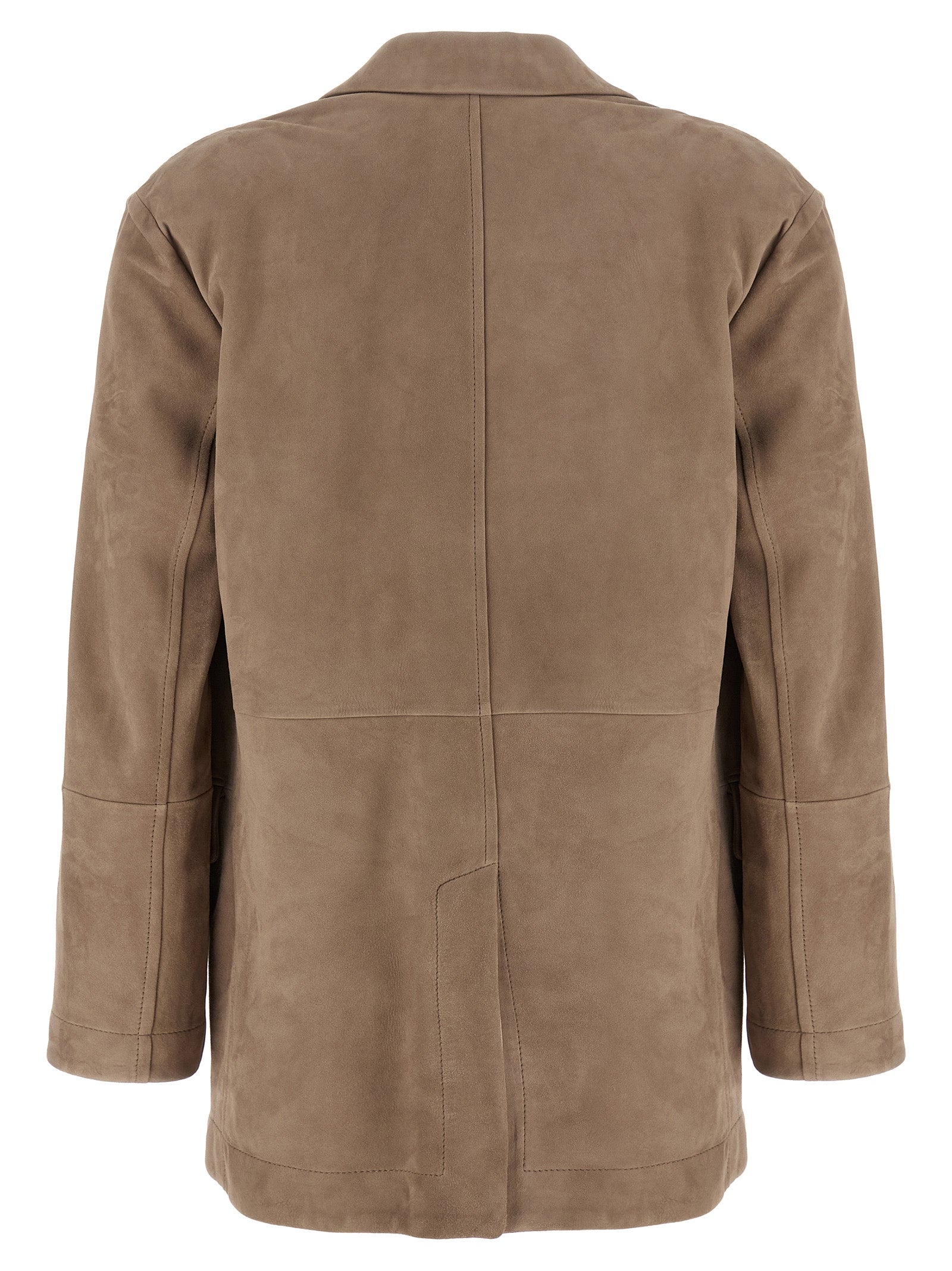 Beige Lamb Leather Blazer