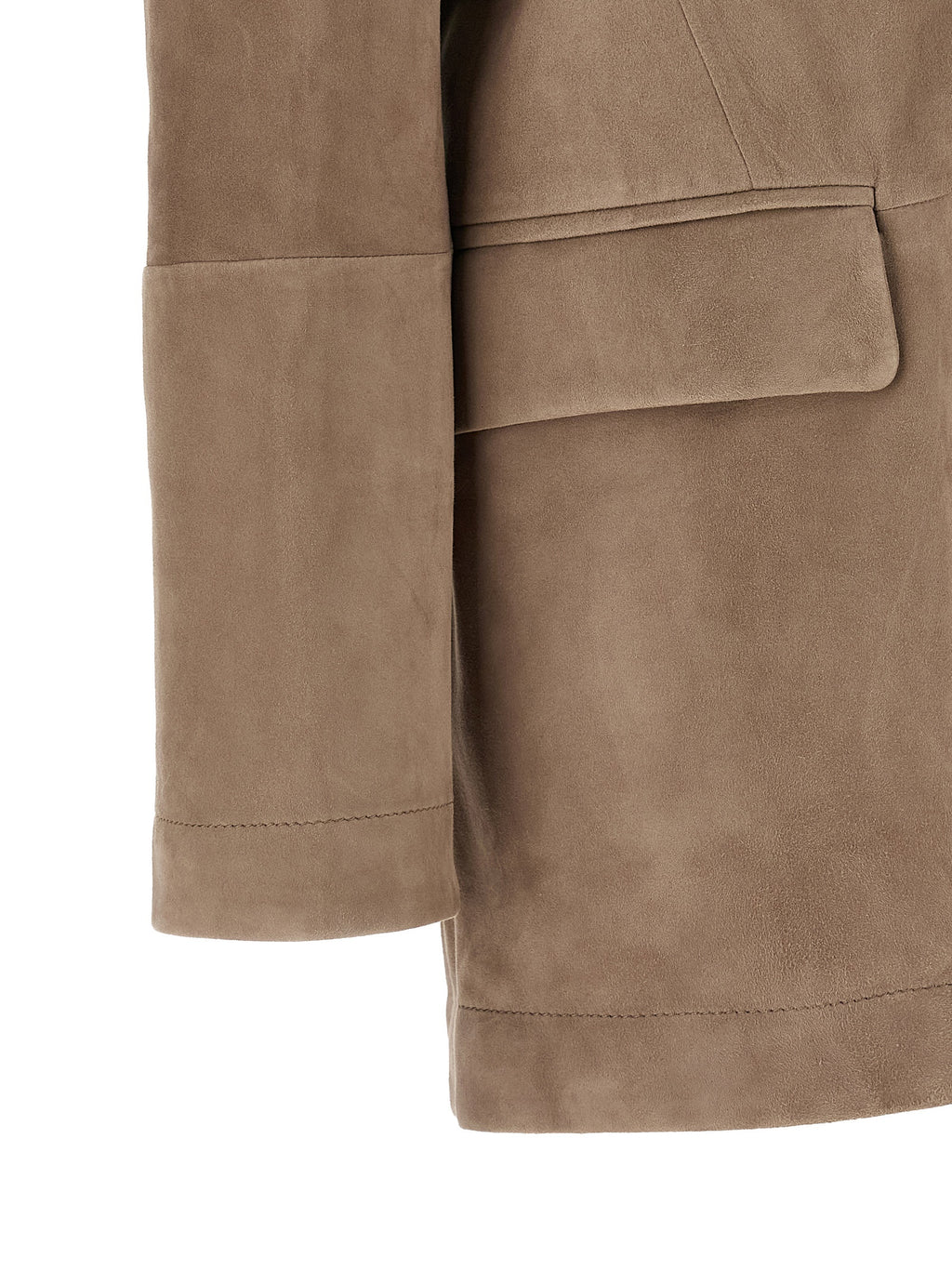 Beige Lamb Leather Blazer