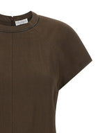 Brown Viscose Short Dress