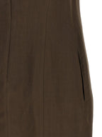 Brown Viscose Short Dress