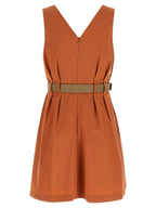 Orange Cotton Short Dress