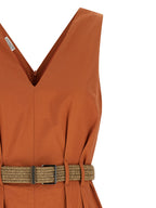 Orange Cotton Short Dress