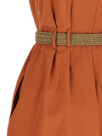 Orange Cotton Short Dress