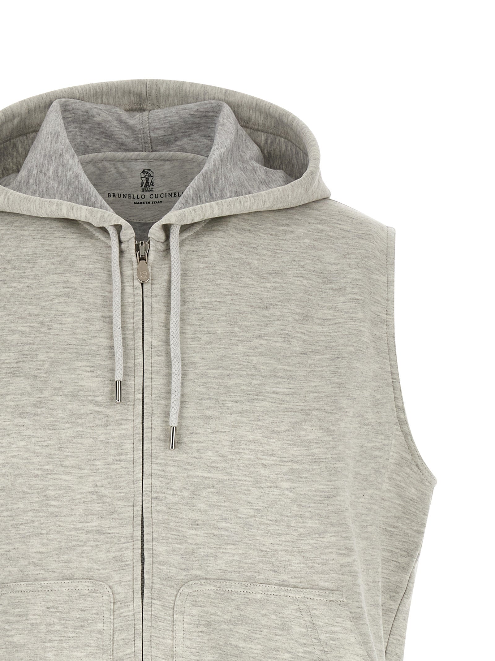 Gray Cotton Sleeveless Jacket