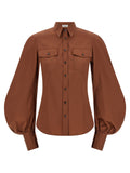 Brown Cotton Blouse