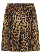 Brown Silk Bermuda Shorts