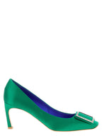 Bicolor Viscose Mid Heel Pumps