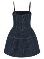 Blue Cotton Short Dress