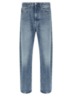 Blue Cotton Straight-Leg Jeans