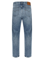 Blue Cotton Straight-Leg Jeans