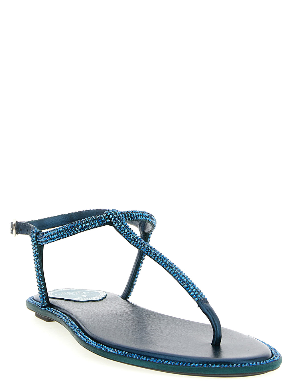 Bicolor Viscose Flat Sandals