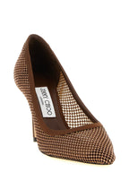 Brown Tencel High Heel Pumps
