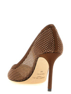 Brown Tencel High Heel Pumps