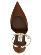 Brown Tencel High Heel Pumps