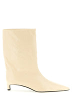 Beige Calfskin Ankle Boots