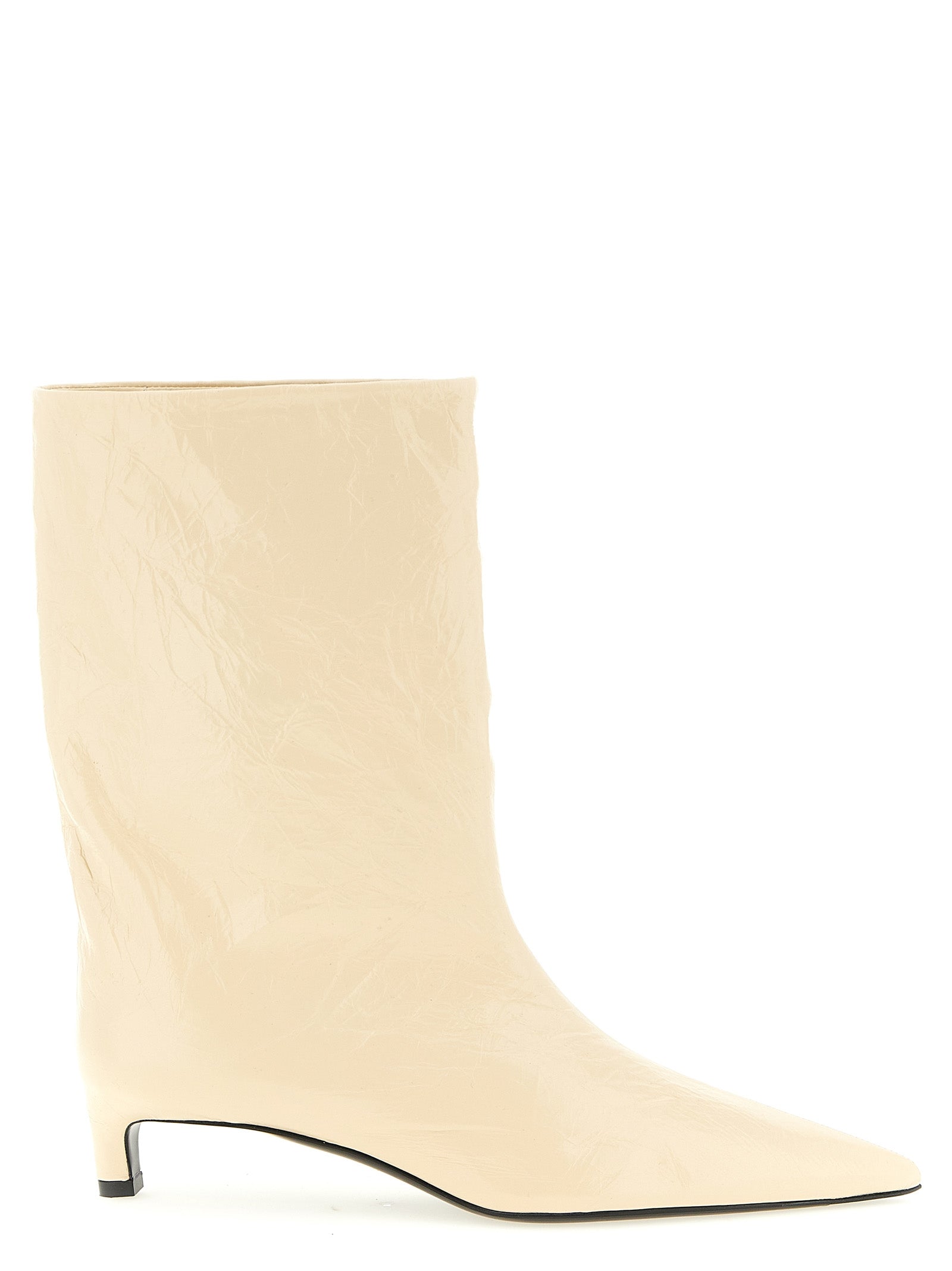 Beige Calfskin Ankle Boots