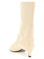 Beige Calfskin Ankle Boots