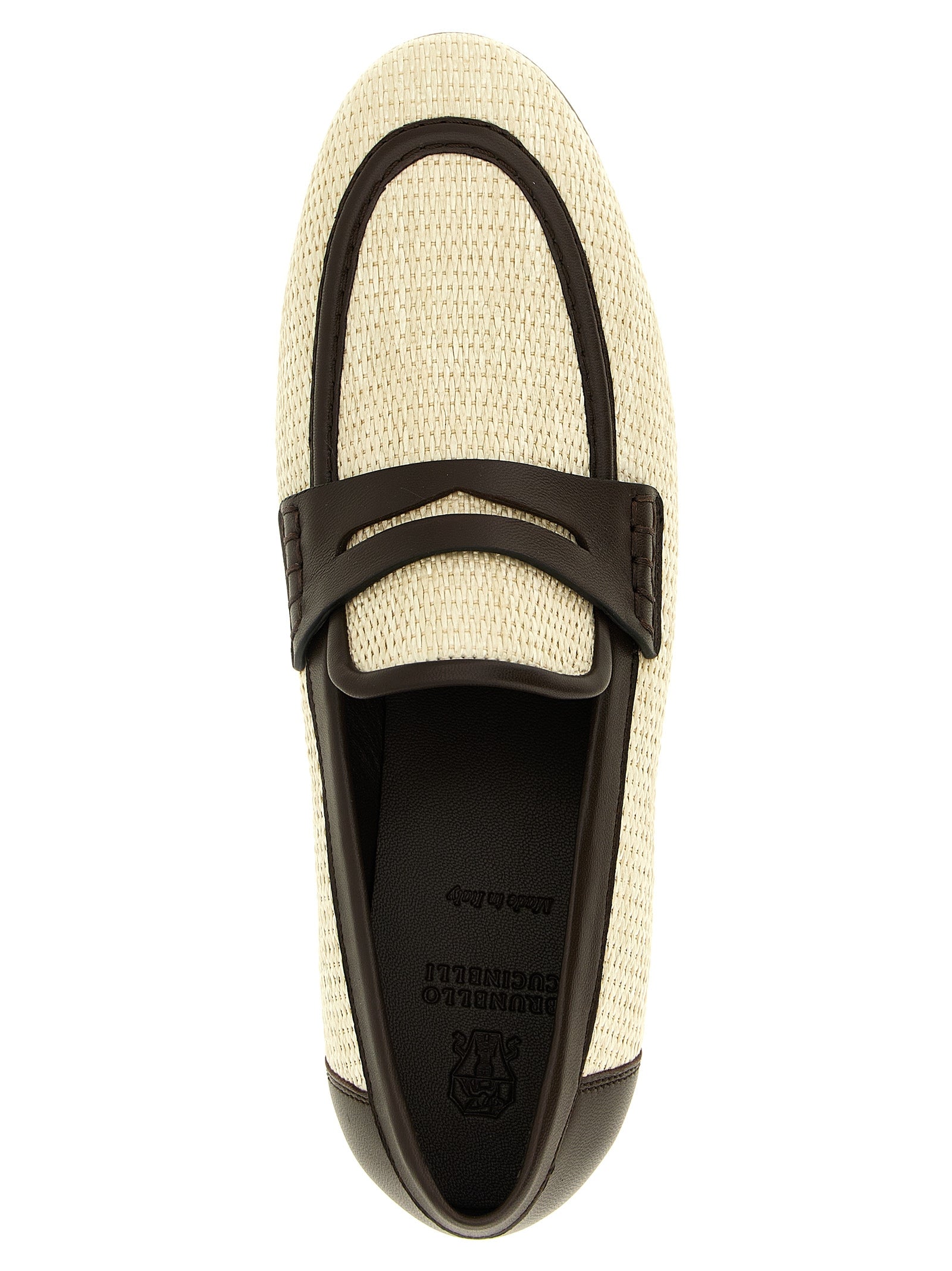 Beige Polyamide Slip-On Loafers
