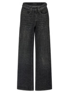 Black Cotton Flared Jeans