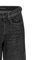 Black Cotton Flared Jeans