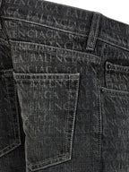 Black Cotton Flared Jeans