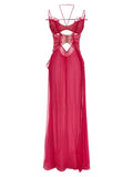 Fuchsia Silk Long Dress