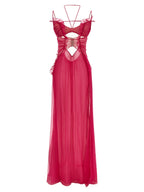 Fuchsia Silk Long Dress