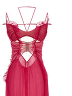 Fuchsia Silk Long Dress